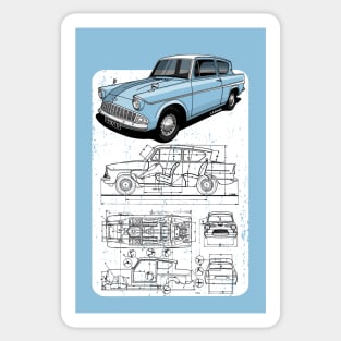 The magic iconic british car Sticker